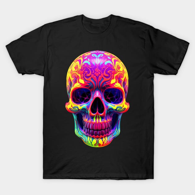 Trippy Sugar Skull T-Shirt by LED Graphix